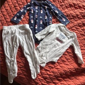 Koala Kids Navy and White Snowman Pajama Set